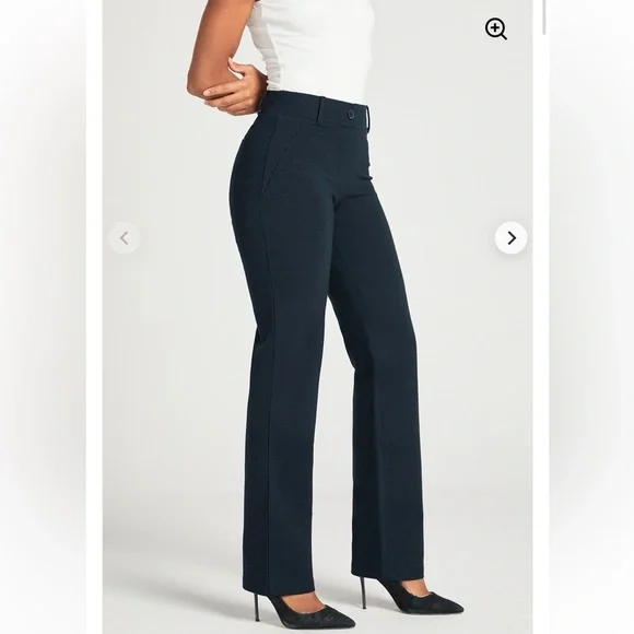 Betabrand Classic Dress Pant Yoga Pant | Straight (Navy) - Picture 7 of 9